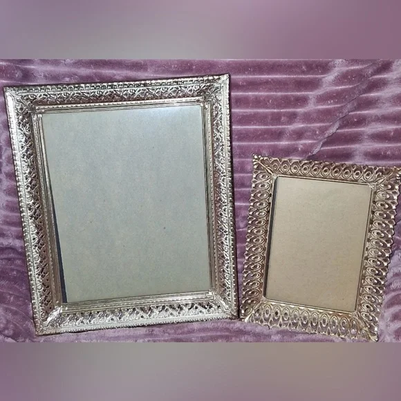 Vintage Goldtone Metal Photo Frame Duo ๐ - Picture 1 of 16